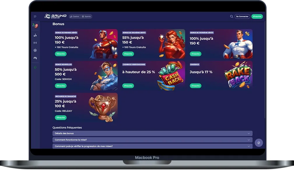 Bruno Casino Bonus et Promotions